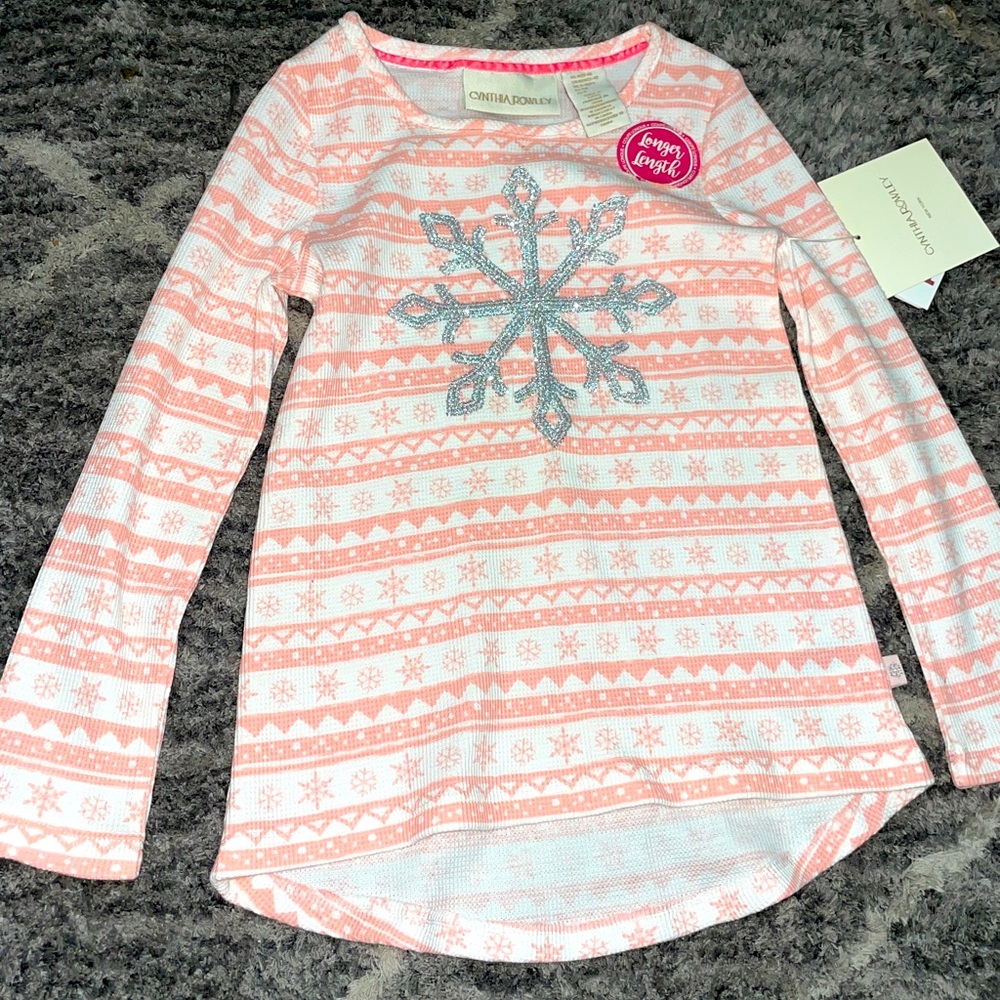 Snowflake Long Sleeve Waffle Shirt